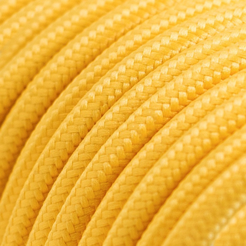 провод электрический желтый  в тканевой оплетке