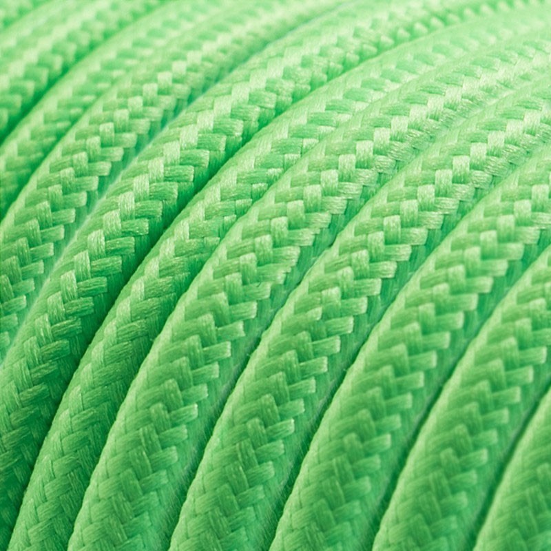 провод в текстильной оплетке ярко-зелёный