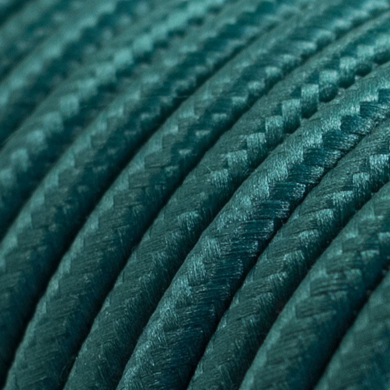 провод электрический тёмно-зелёный в тканевой оплётке