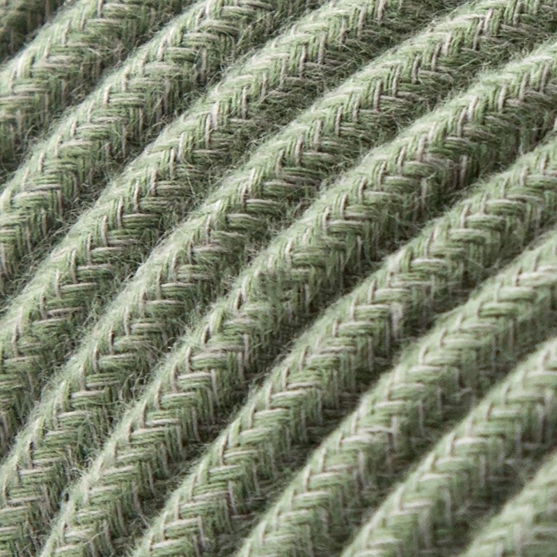 провод электрический зелёный лён в тканевой оплетке