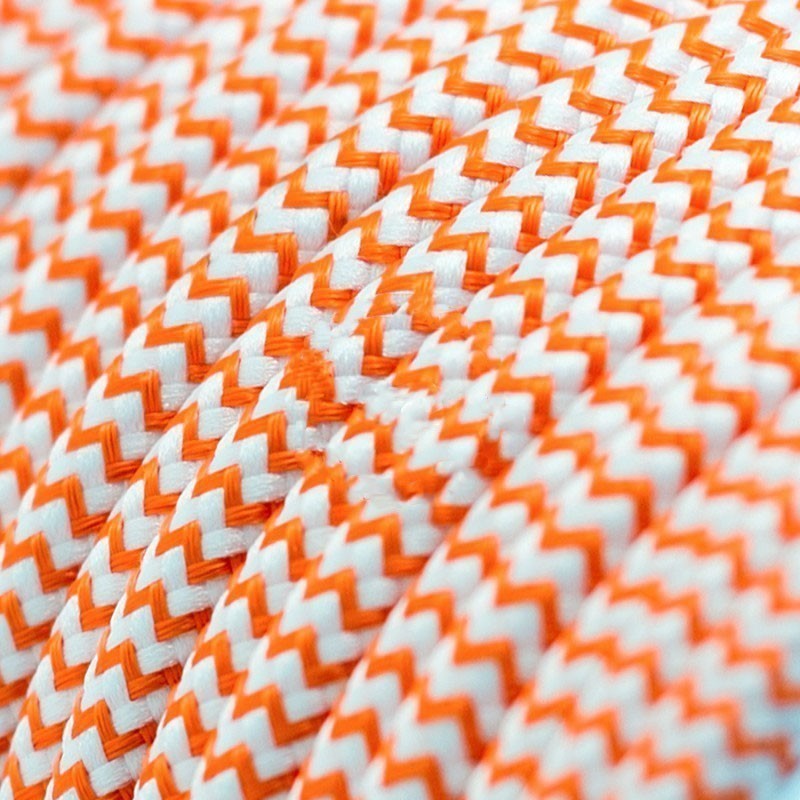 провод электрический оранжевый зигзаг в тканевой оплетке