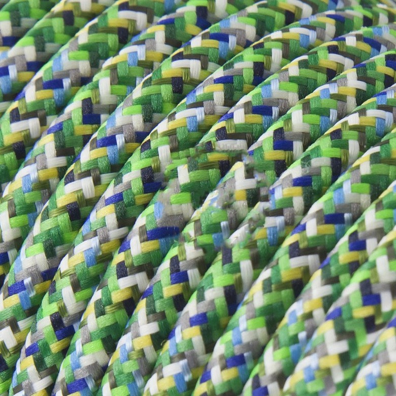 Провод текстильный зелёные пиксели