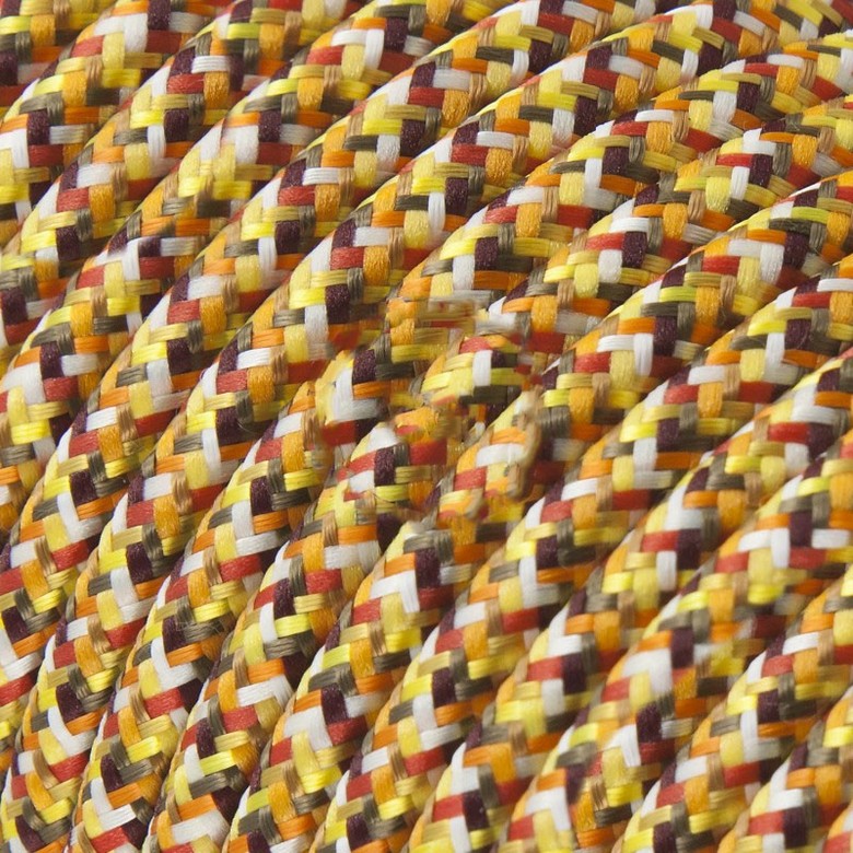 Провод текстильный оранжевые пиксели