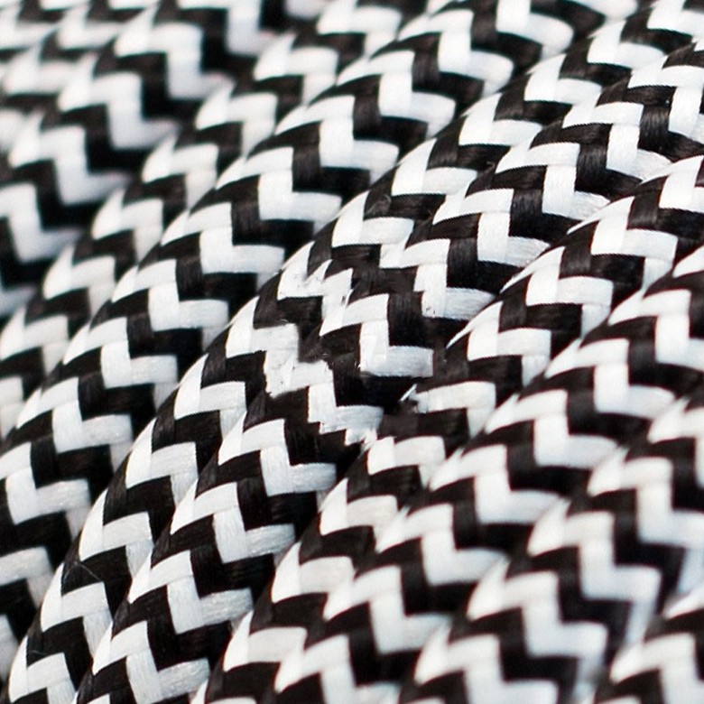 Провод текстильный чёрный зигзаг