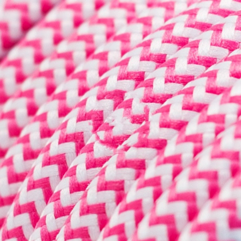 Провод текстильный фуксия зигзаг