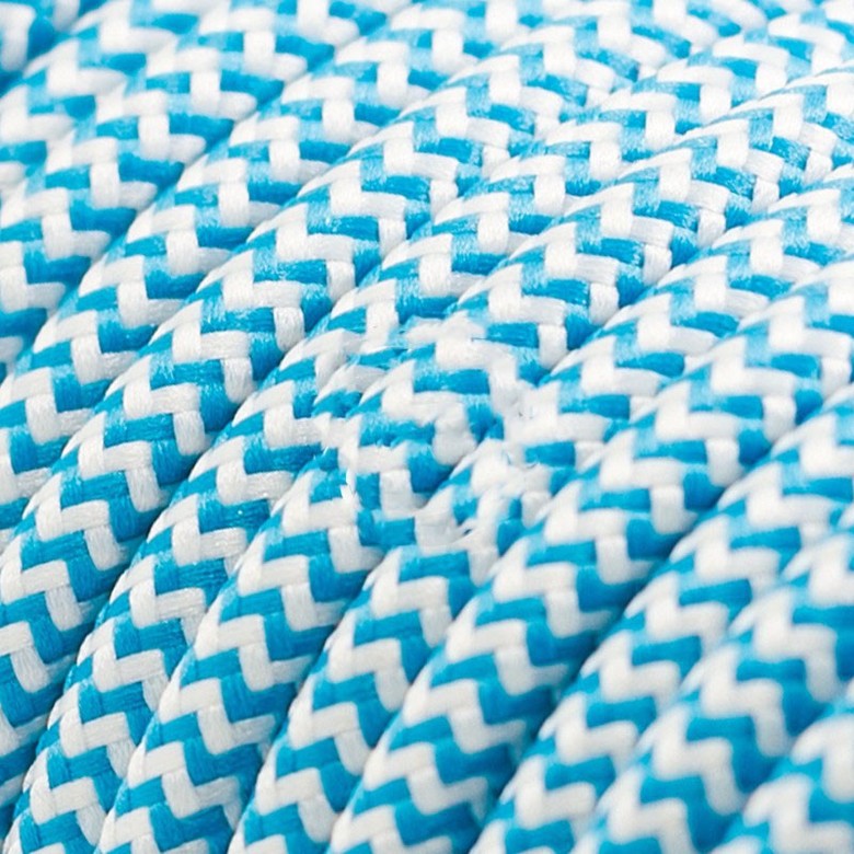 Провод текстильный лазурный зигзаг