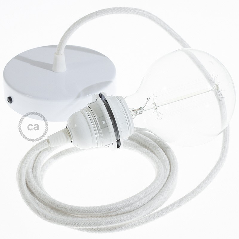 Основание белое с проводом и патроном для абажура, стекла, плафона