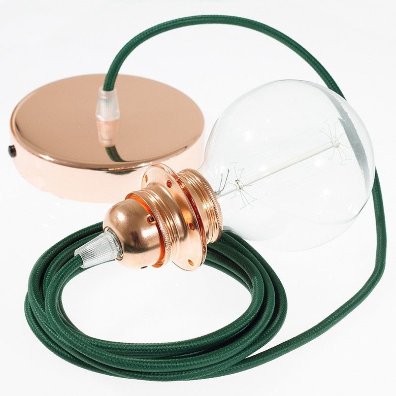 Основание медь с проводом и патроном для абажура, стекла, плафона