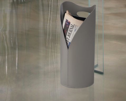 Кожаная корзина для бумаг