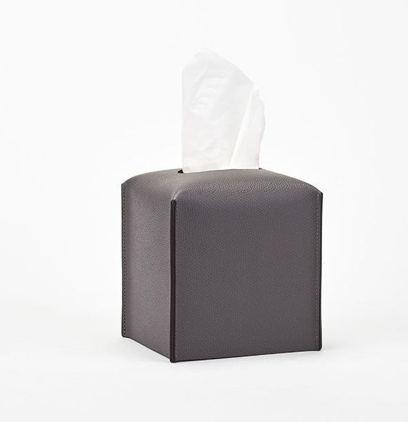 Кожаная салфетница квадратная из фактурной кожи