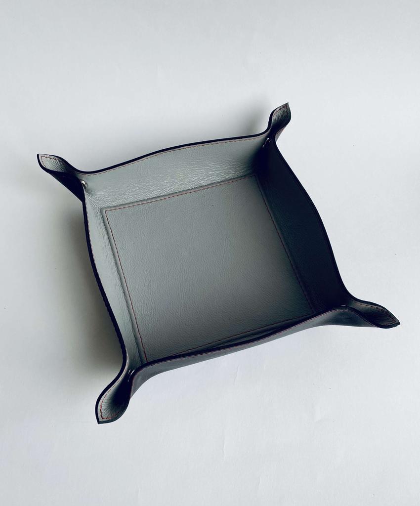 Лоток для мелочей из кожи двух цветов