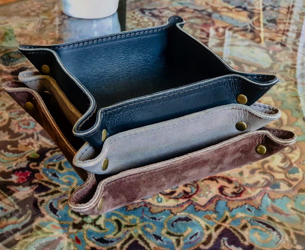Лоток для мелочей из натуральной кожи