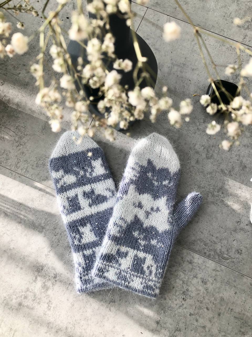 Описание двойные варежки #Cozy_mittens-двойной жаккард