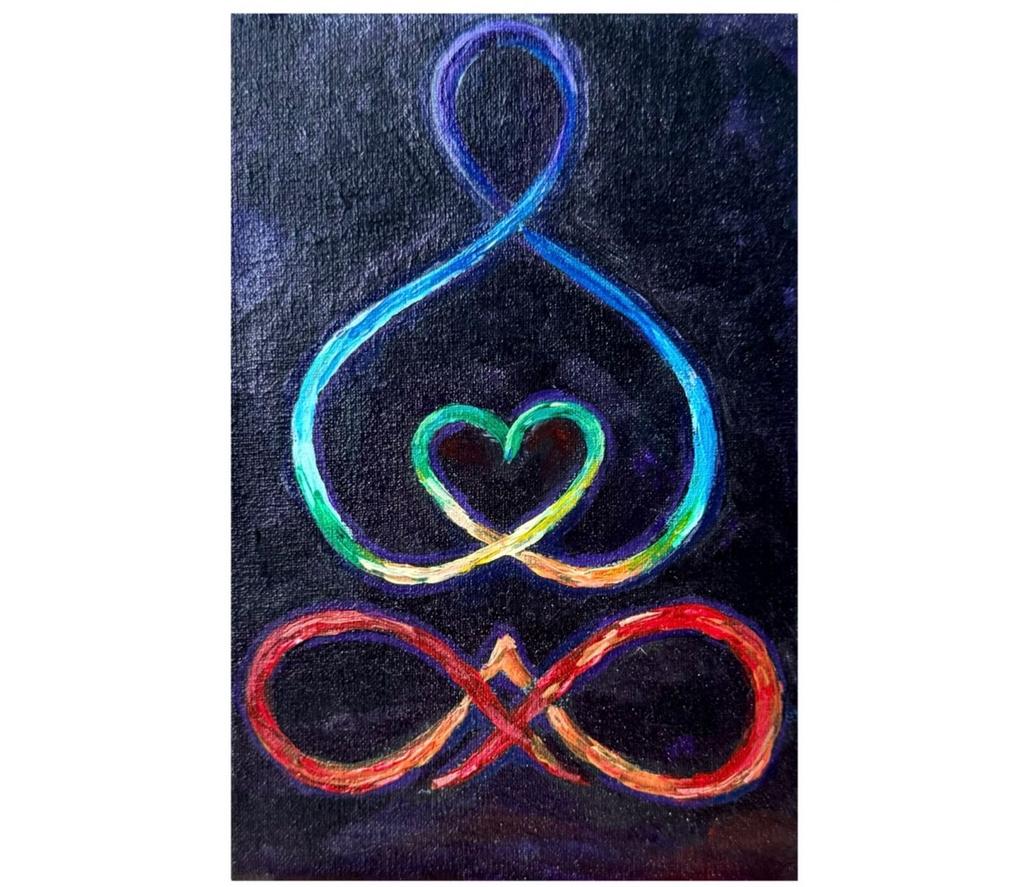 Картина "7 чакр". Энергетическая картина на холсте (хлопок, масло),