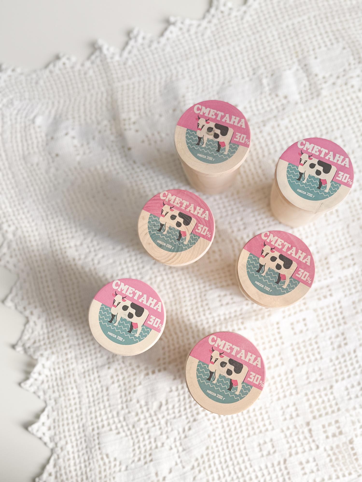 Деревянная Сметана -игрушечная еда