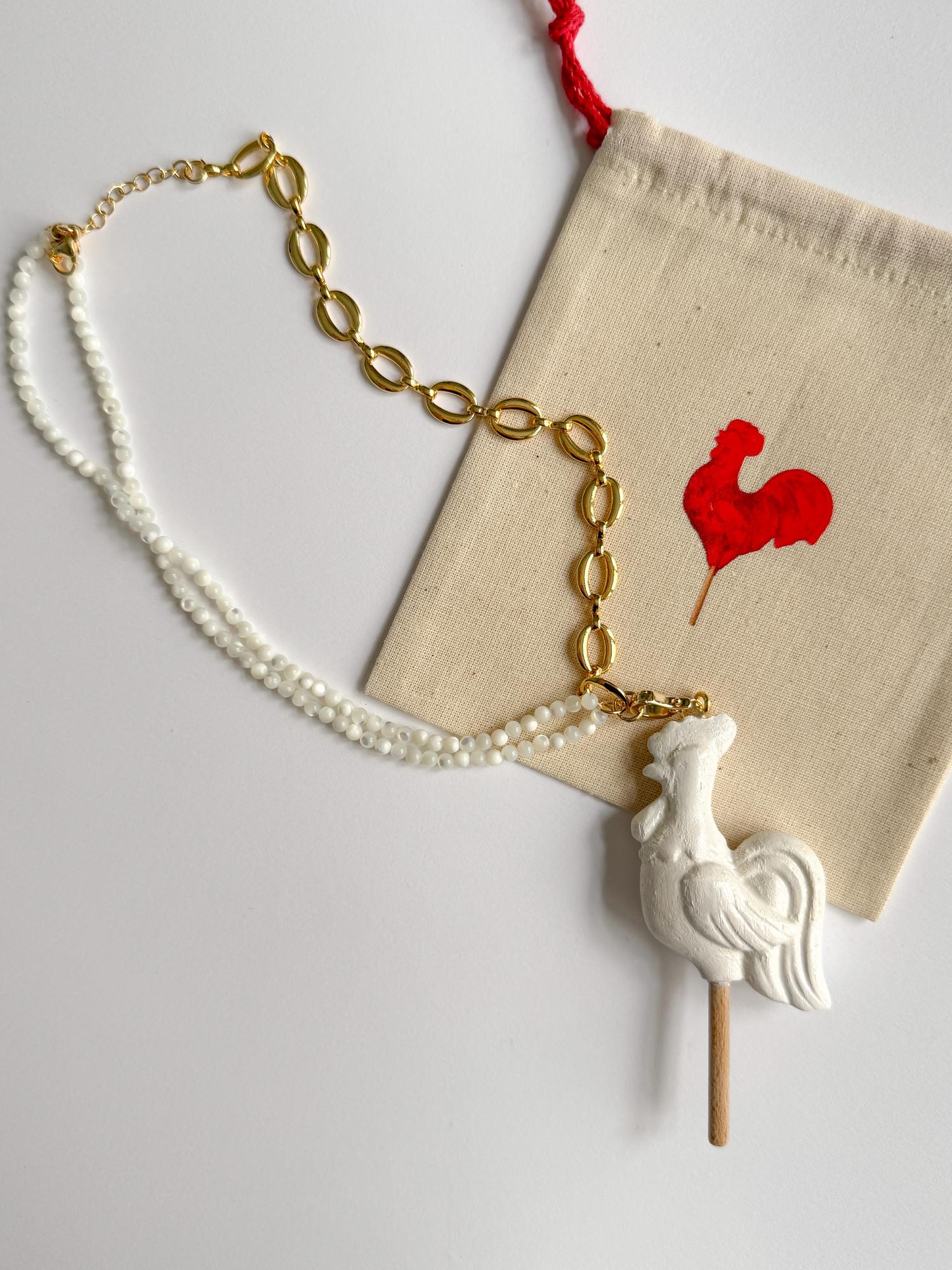 Подвеска — чокер петушок на палочке на цепочке