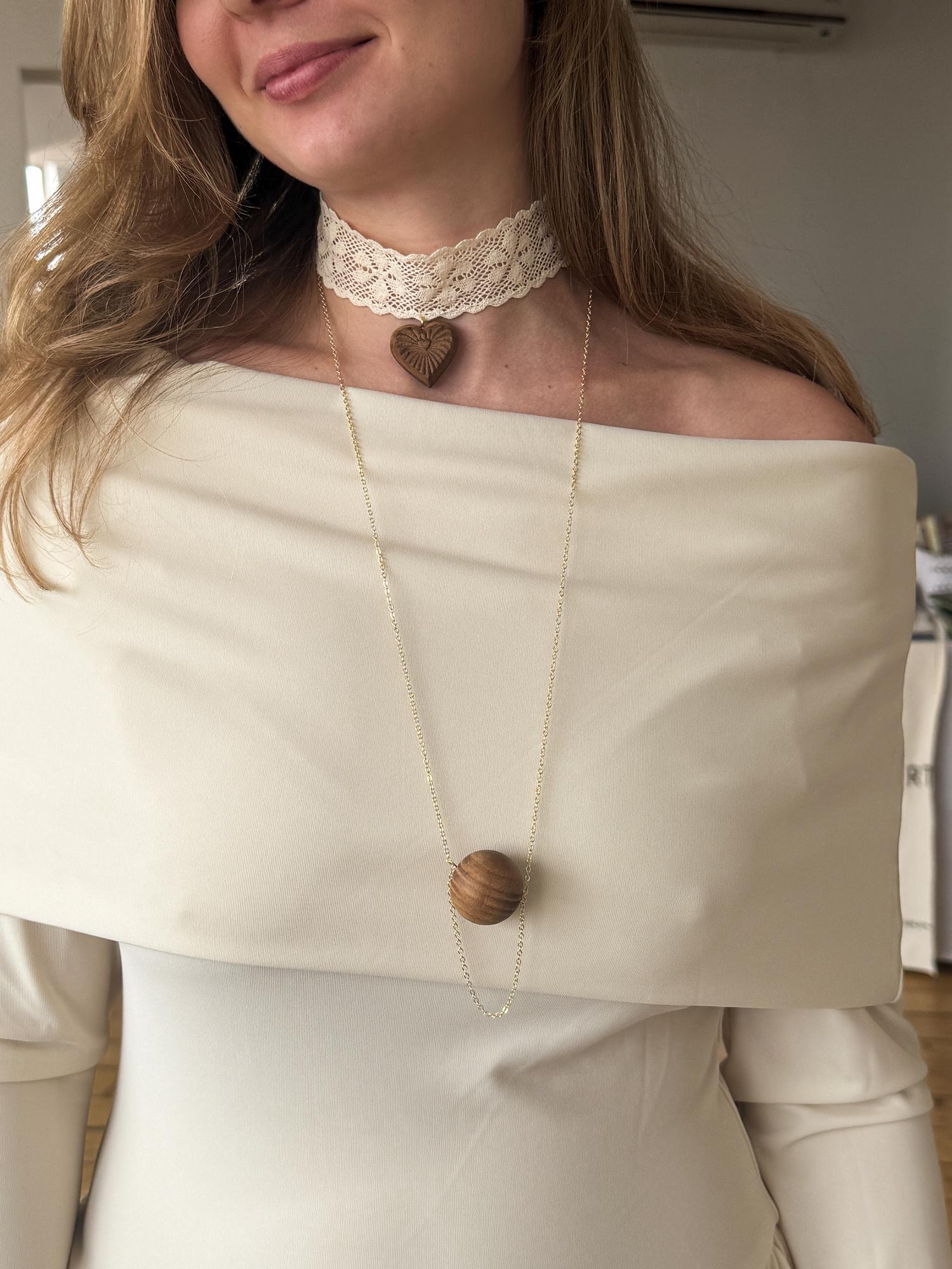 Кулон деревянный шар /сфера