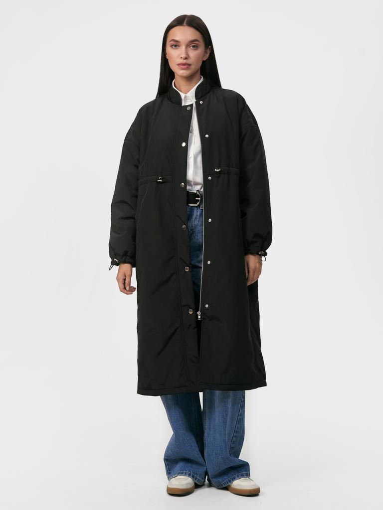 Пальто свободного кроя на кулисе BLACK