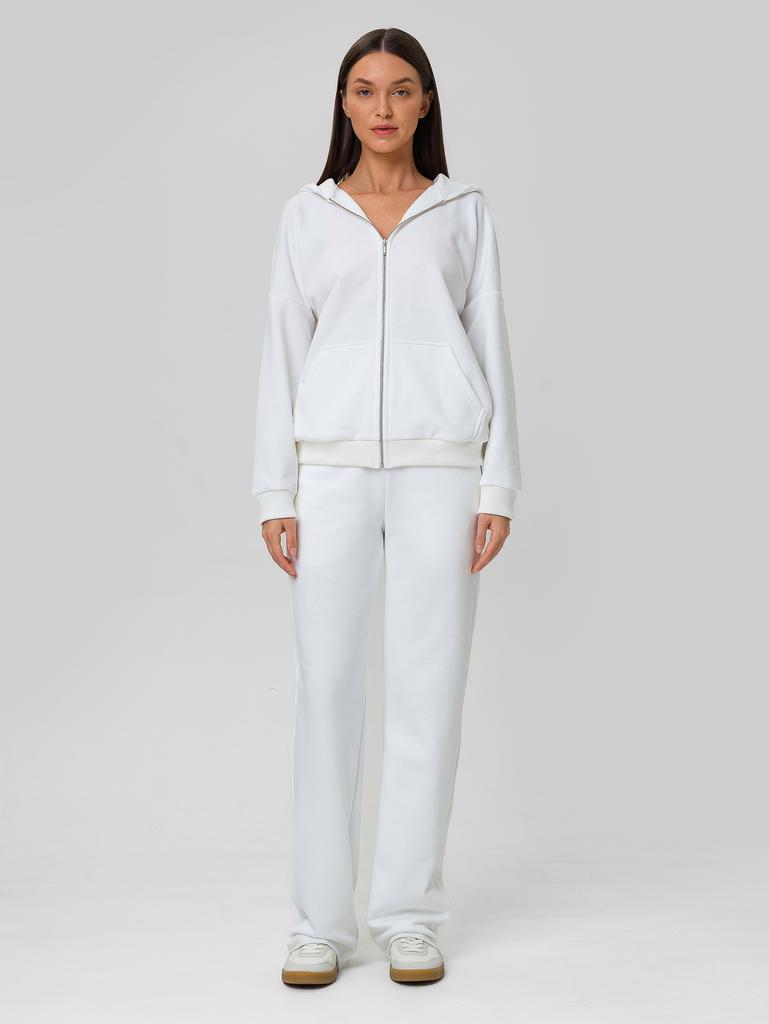 Толстовка на молнии Молочного цвета