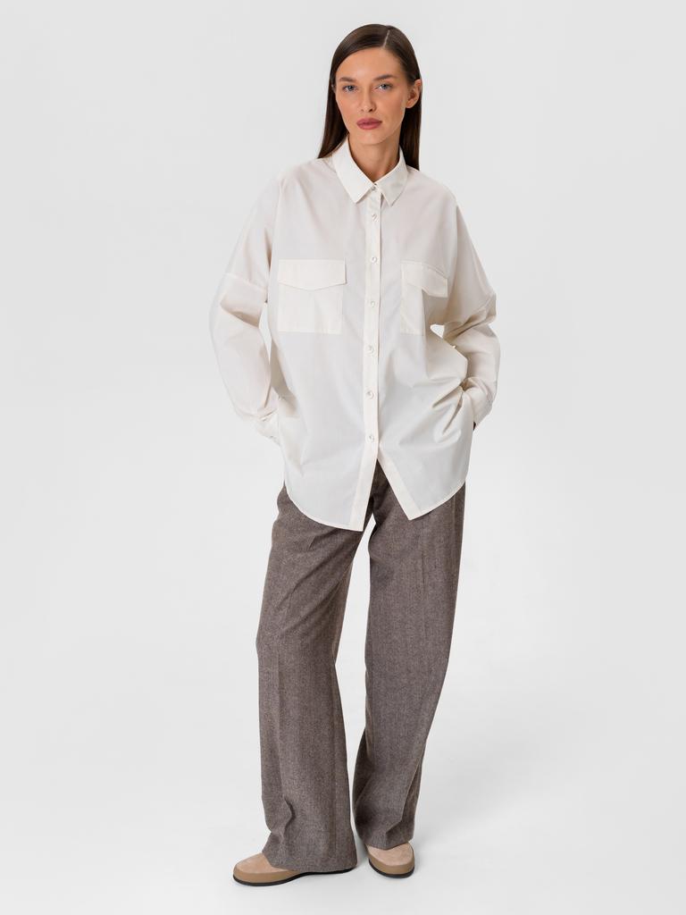 Брюки свободного кроя из шерсти