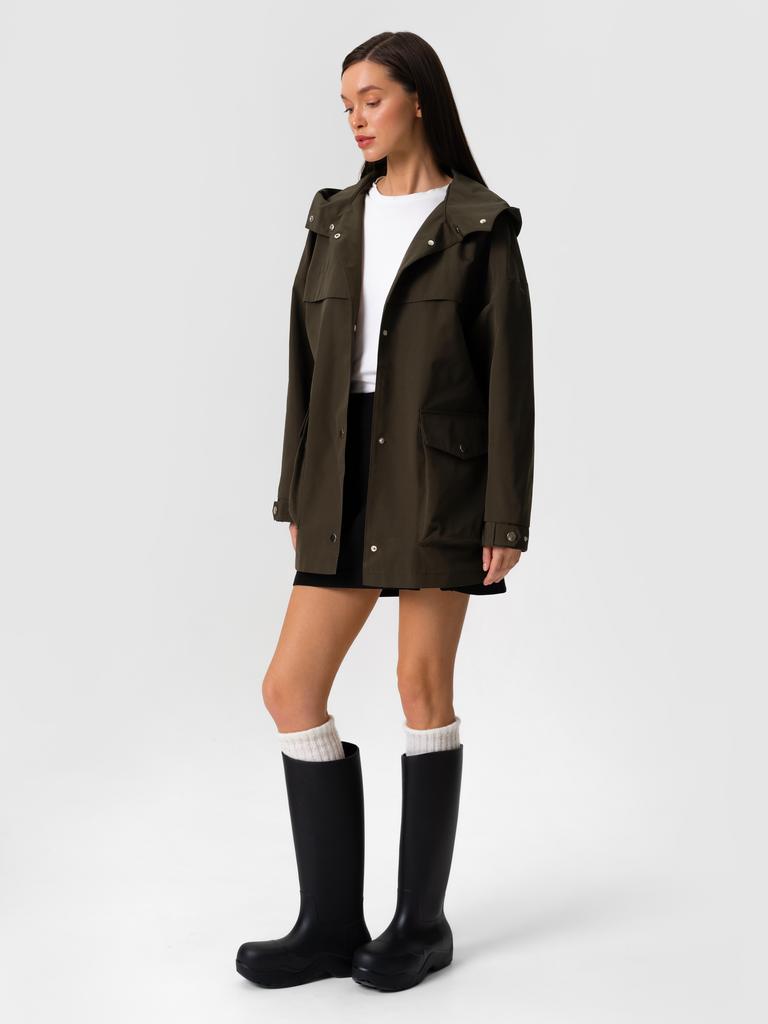 Ветровка с капюшоном из хлопка с пропиткой KHAKI