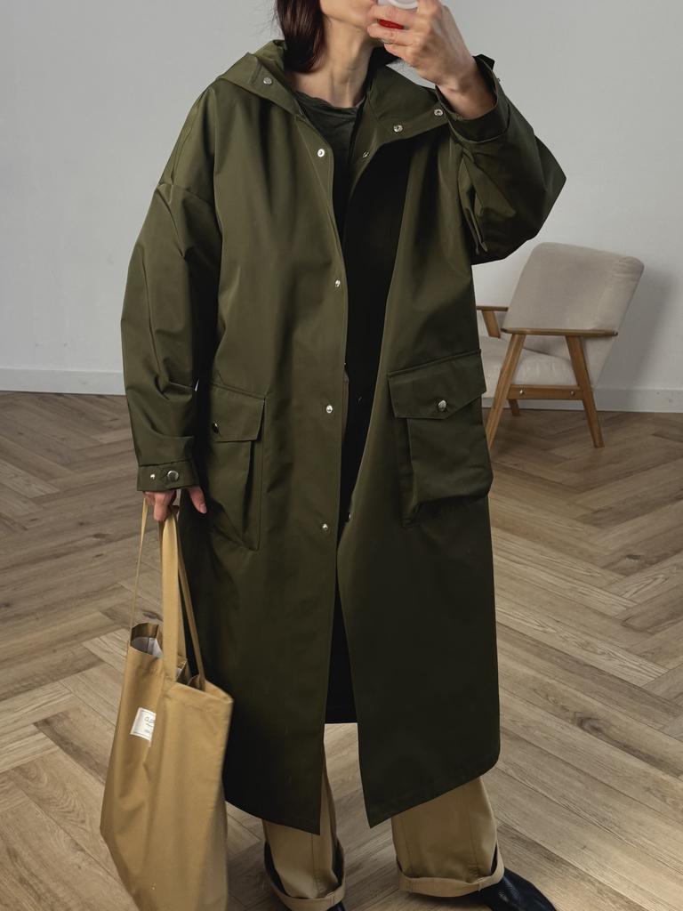 Дождевик длинный цвета хаки мд 406
