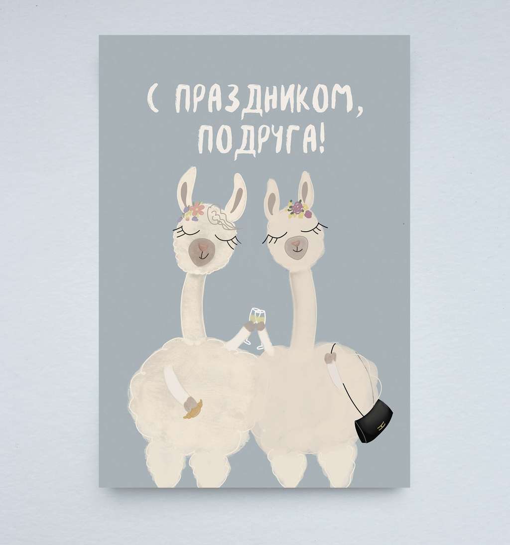 Открытка "Ламы"