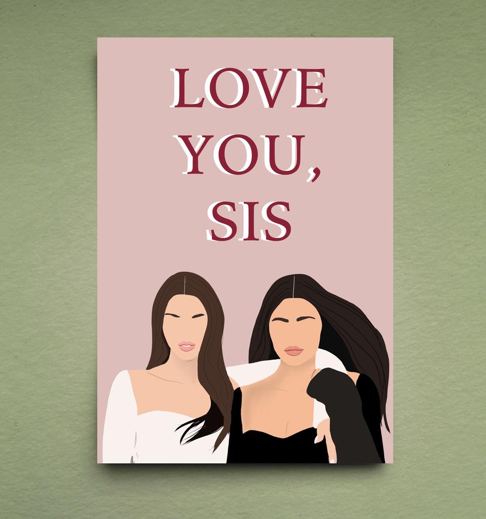 Открытка "Love you, sis"