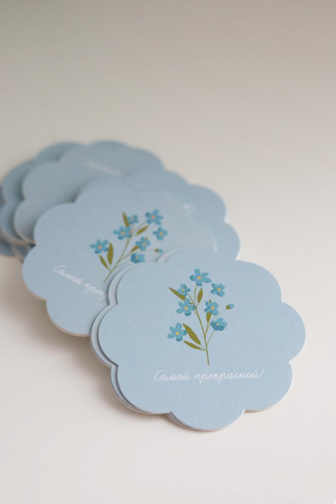 Открытка-цветочек "Голубая"