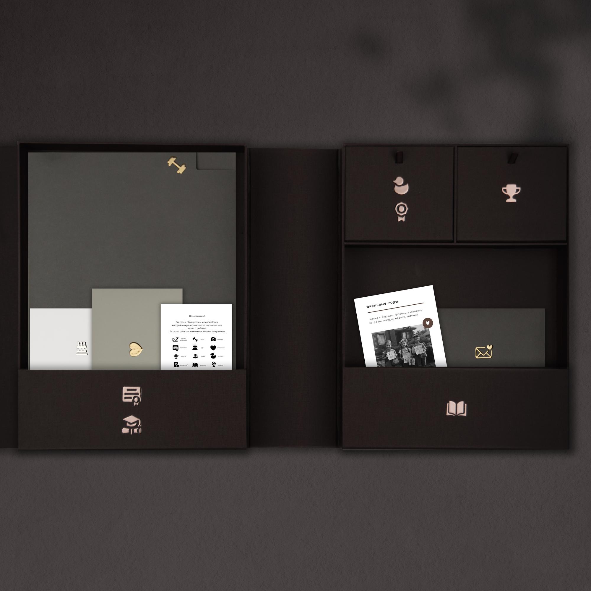 Memory box "Школьные годы. Том 3", коричневый