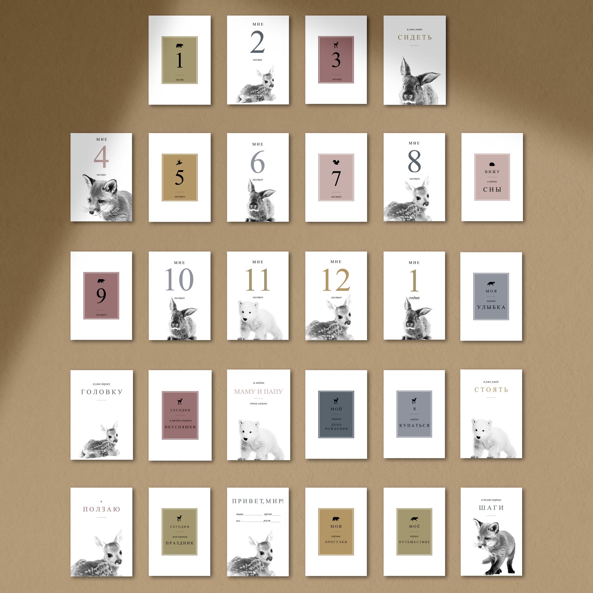 карточки для фотосессии новорожденных