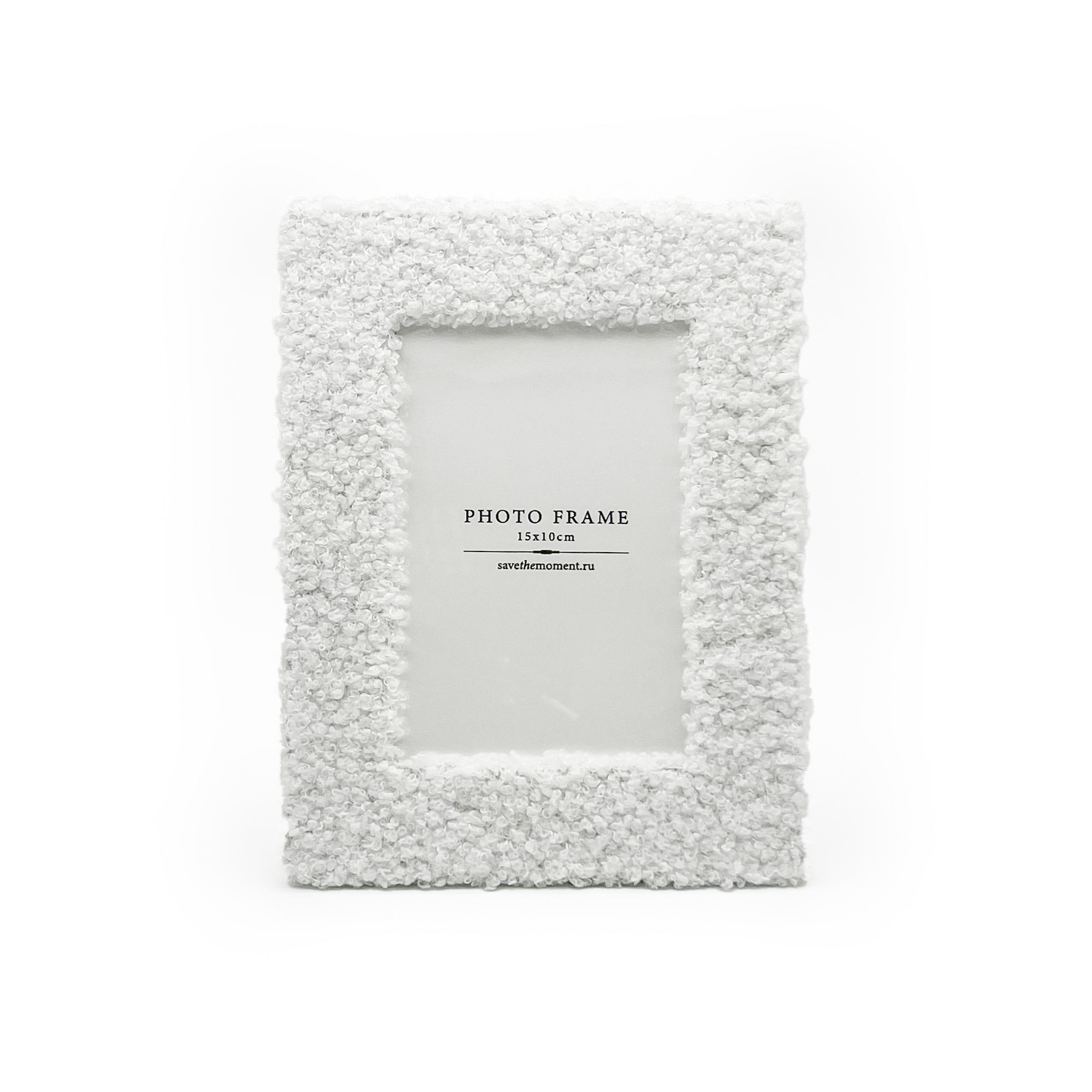 Фоторамка прямоугольная 10х15, букле, white