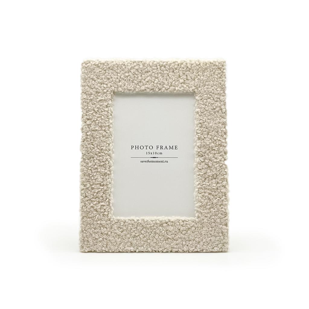 Фоторамка прямоугольная 10х15, букле, cream