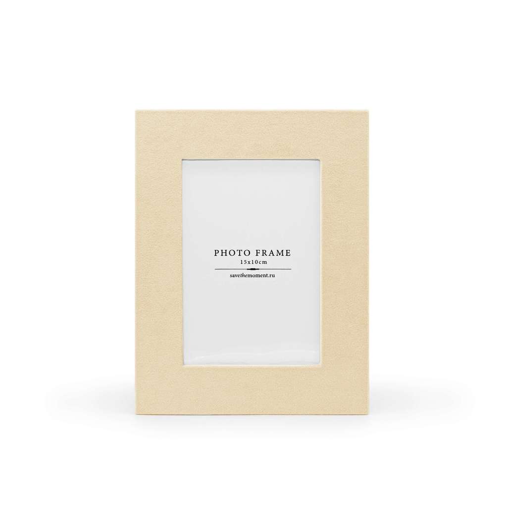 Фоторамка прямоугольная 10х15, велюр, ivory