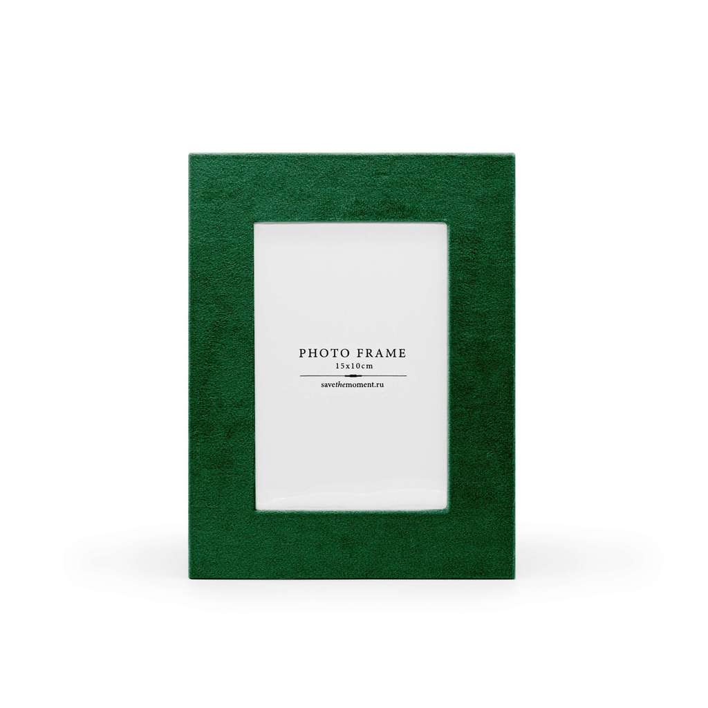 Фоторамка прямоугольная 10х15, велюр, deep forest