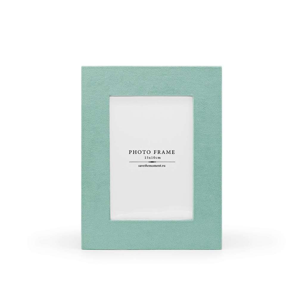 Фоторамка прямоугольная 10х15, велюр, aquamarine