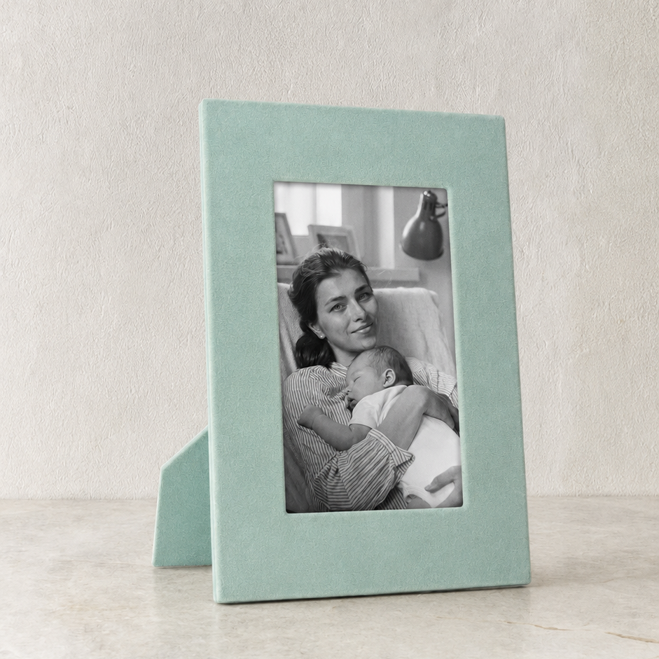 Фоторамка прямоугольная 10х15, велюр, aquamarine