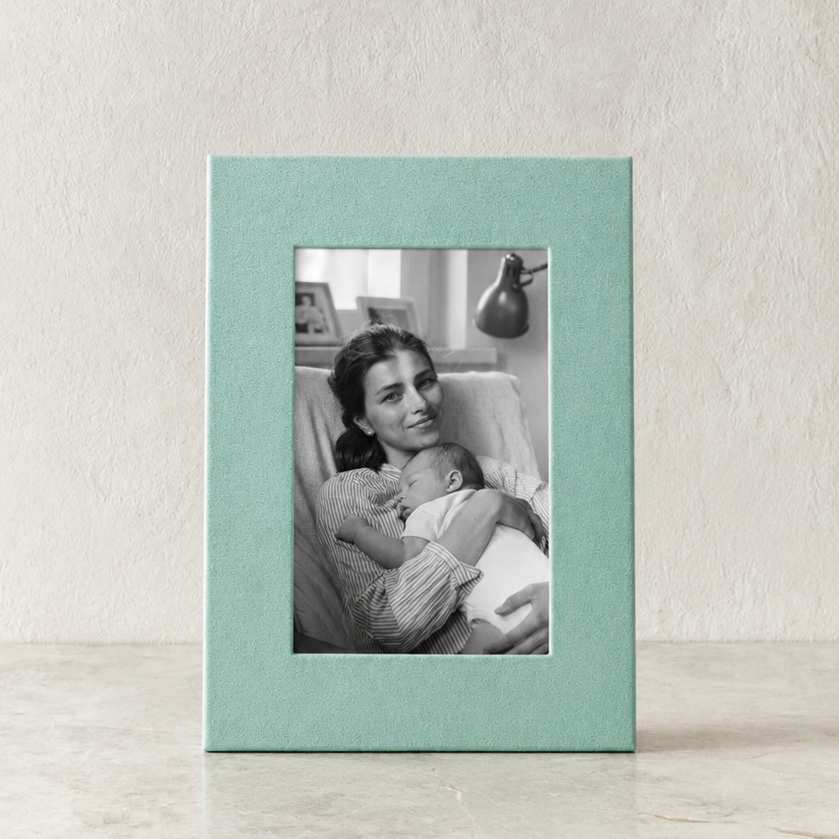 Фоторамка прямоугольная 10х15, велюр, aquamarine