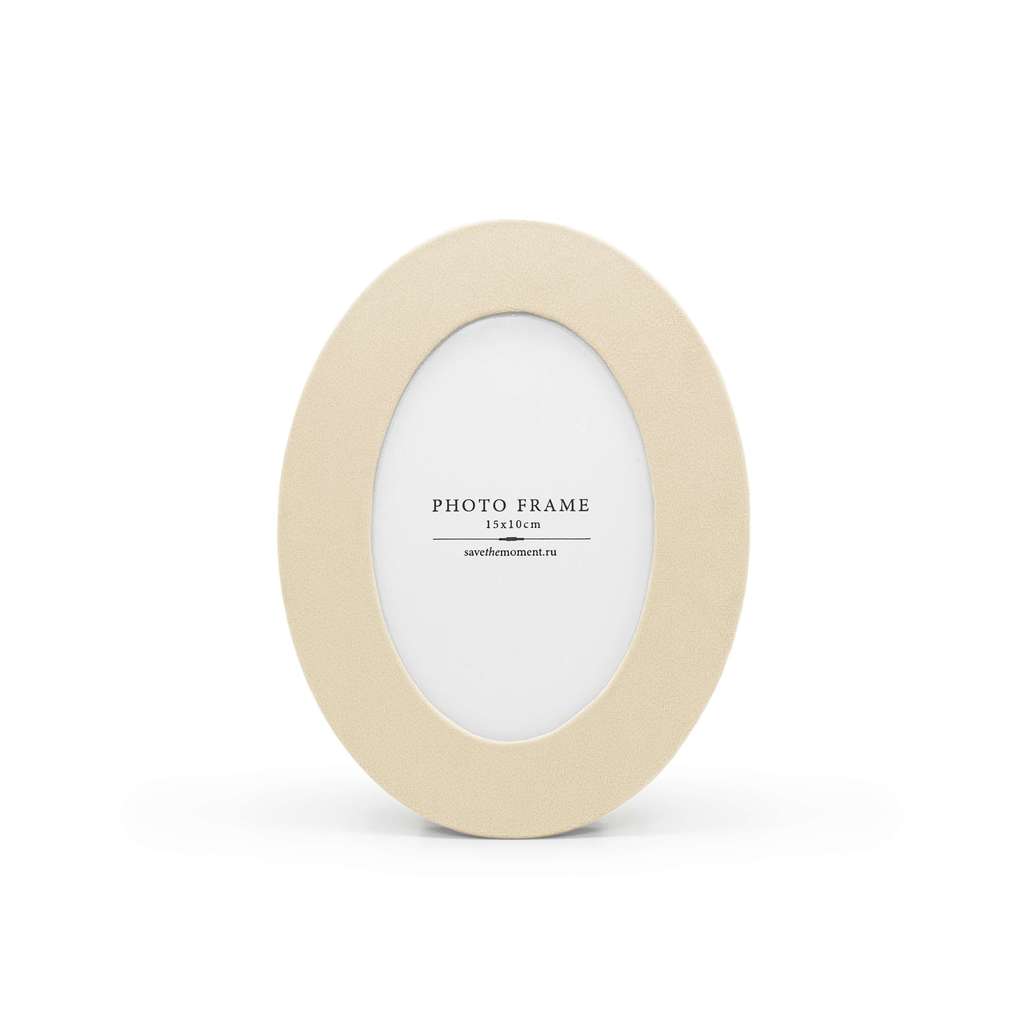 Фоторамка овальная 10х15, с овальным окошком, велюр, ivory