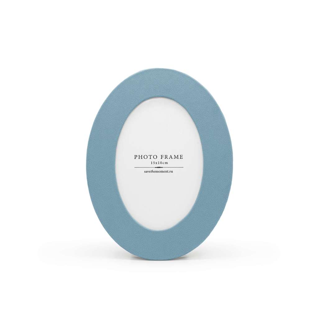 Фоторамка овальная 10х15, с овальным окошком, велюр, dusty blue