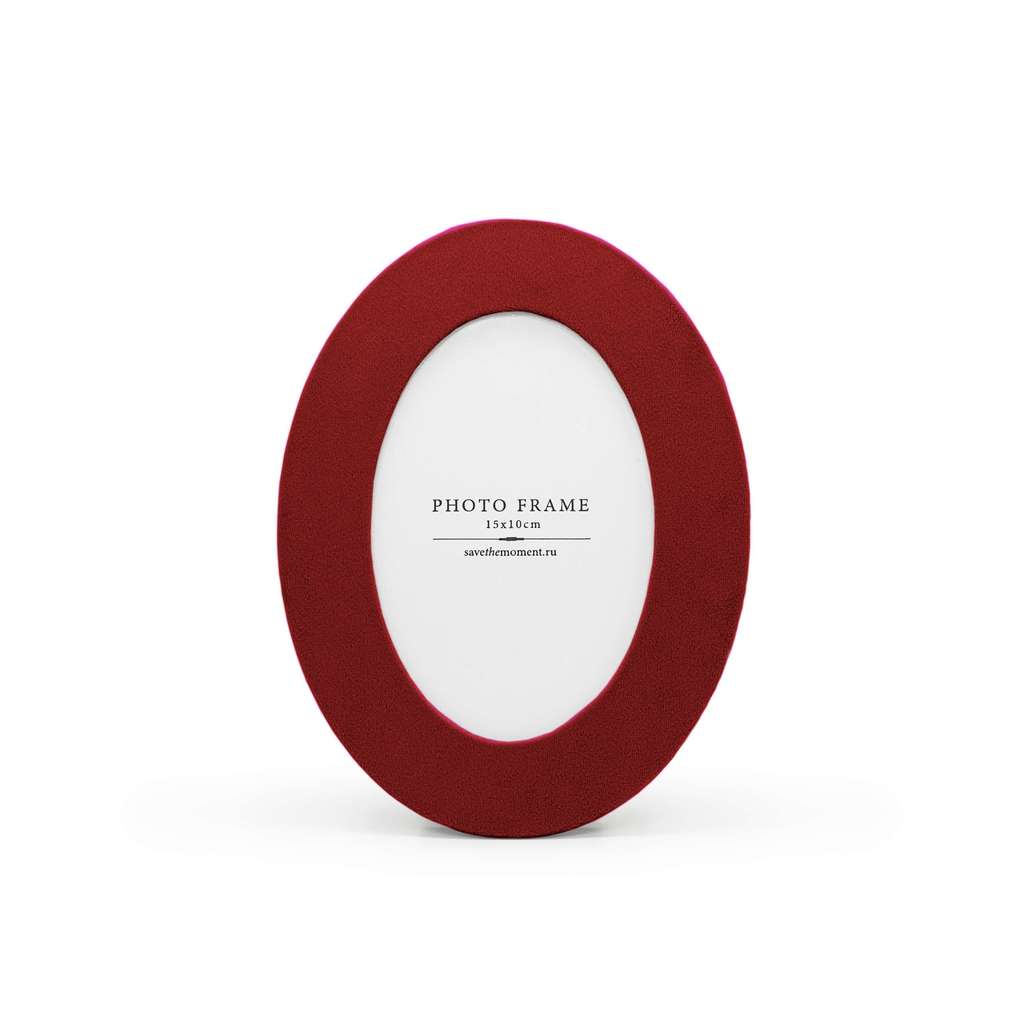 Фоторамка овальная 10х15, с овальным окошком, велюр, bordo
