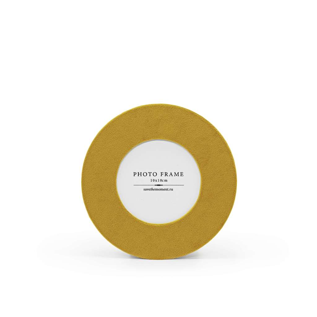 Фоторамка круглая 10х10, с круглым окошком, велюр, chaitea