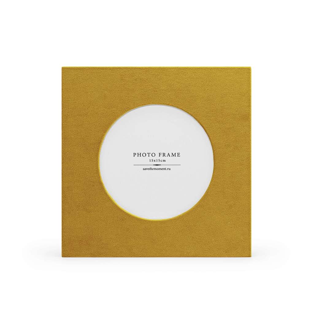 Фоторамка квадратная 15х15, с круглым окошком, велюр, chaitea