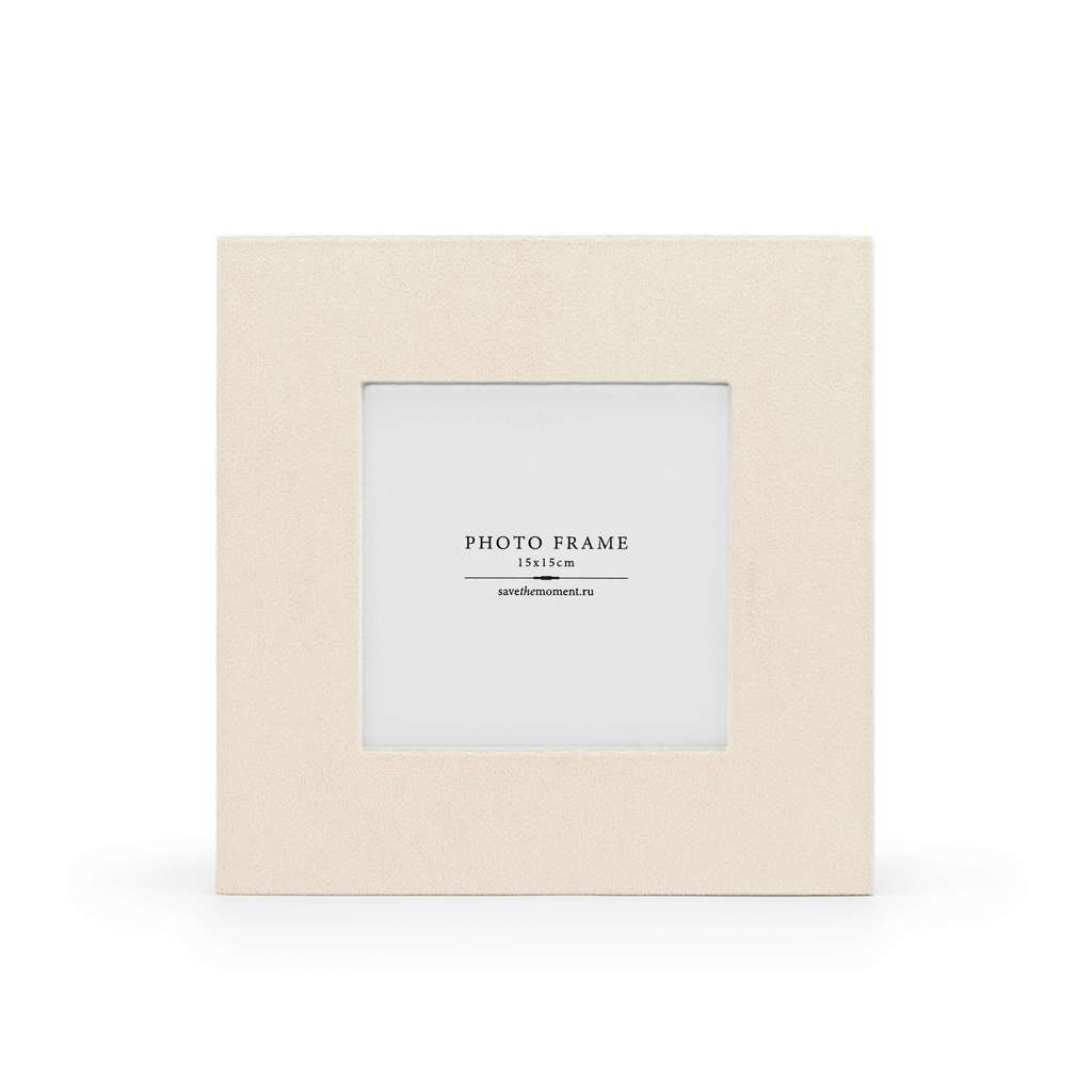 Фоторамка квадратная 15х15, велюр, cream