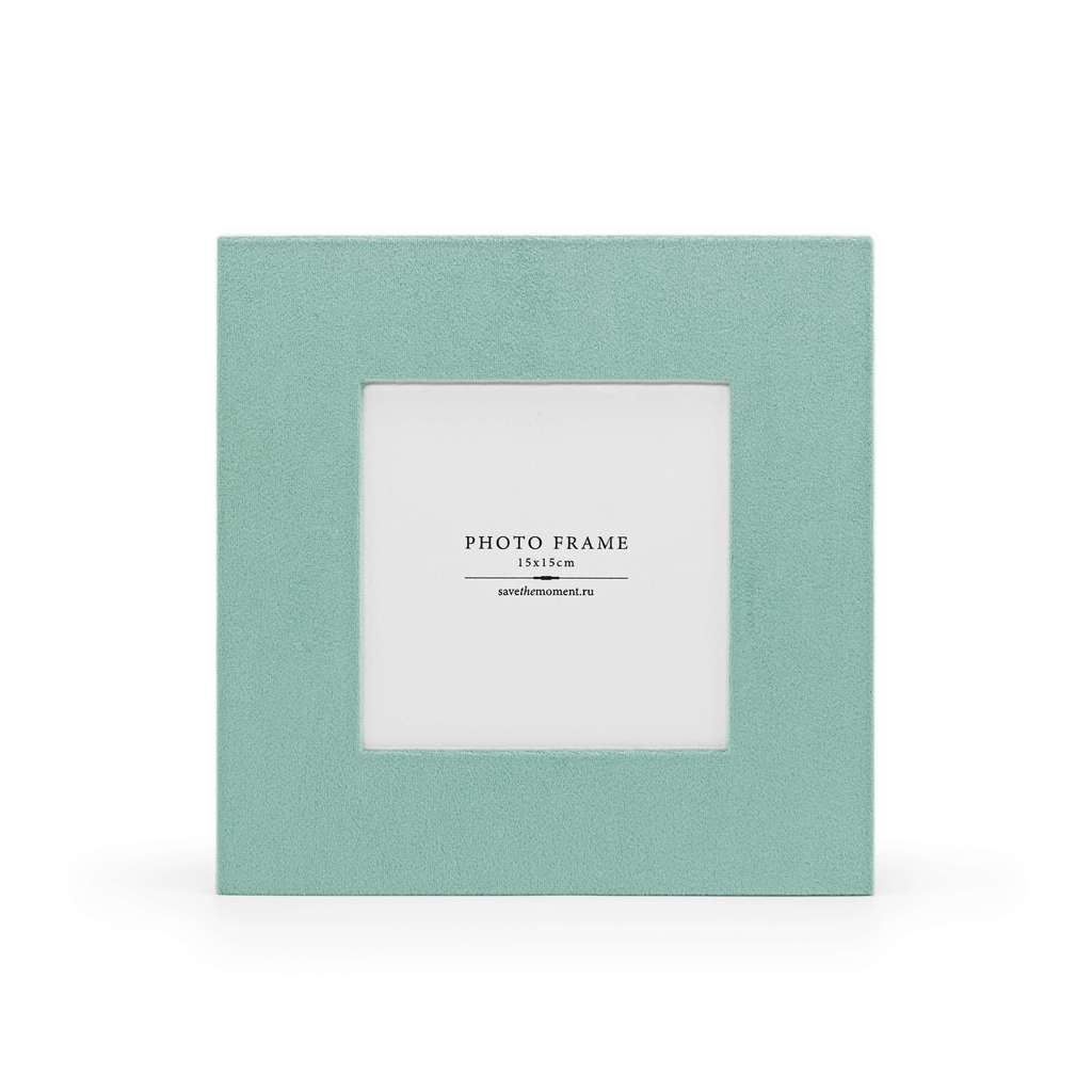 Фоторамка квадратная 15х15, велюр, aquamarine