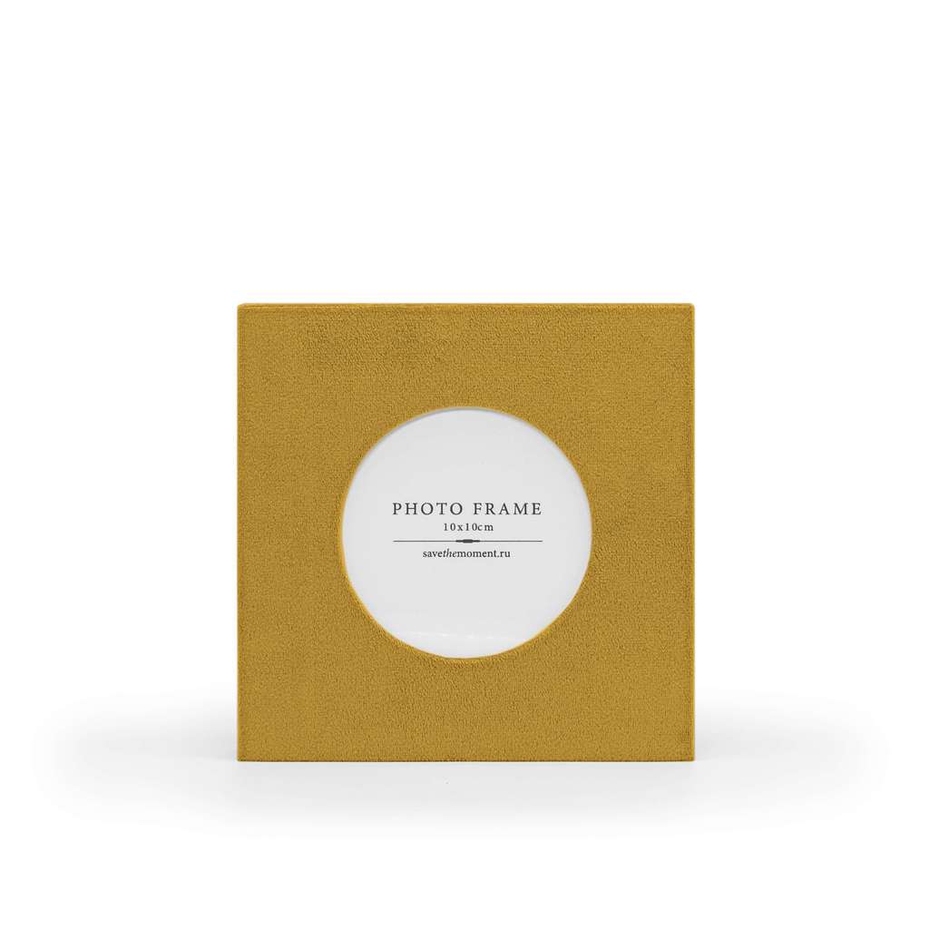 Фоторамка квадратная 10х10, с круглым окошком, велюр, chaitea