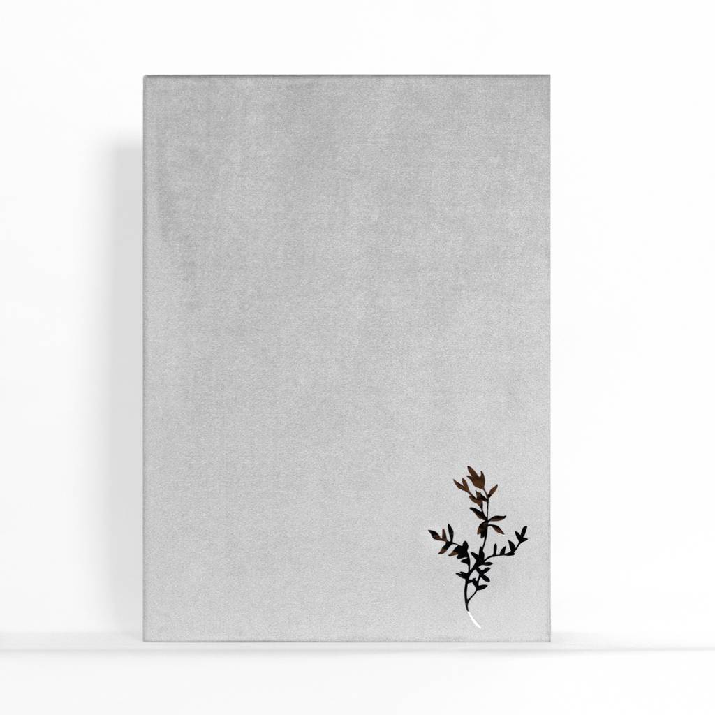 Папка для свидетельства о браке, серый велюр