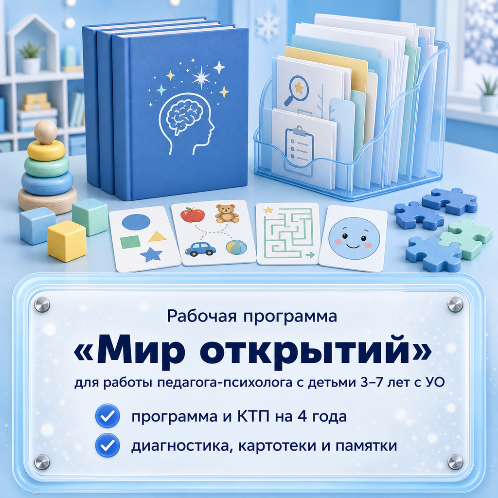«Мир открытий» — комплект для работы педагога-психолога с детьми с УО 3–7 лет