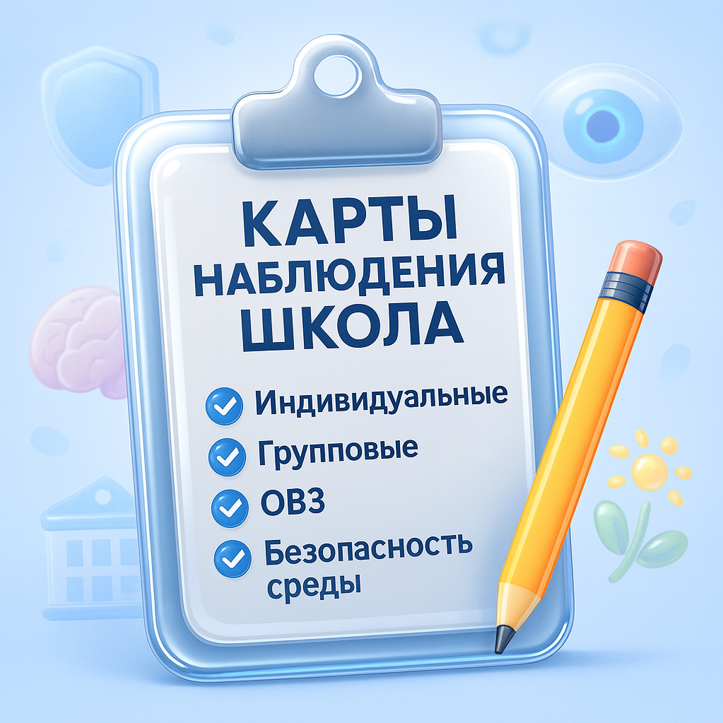 Карты наблюдения педагога-психолога для начальной и средней школы: бланки наблюдения за ребёнком, классом и образовательной средой