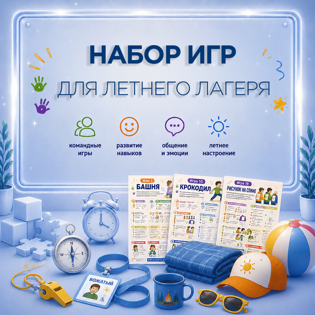 Обложка набора игр для тренингов: 21 игра и 2 квеста для лагеря, классных часов и недели психологии